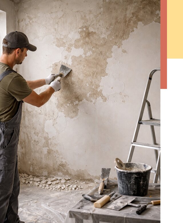 Снятие старой шпаклевки в Ахтубинске от 1916 руб. — быстро и недорого | ОТДЕЛОЧНИК-Хтб