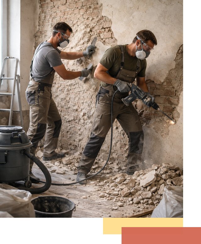 Демонтаж штукатурки со стен в Ахтубинске быстро и аккуратно