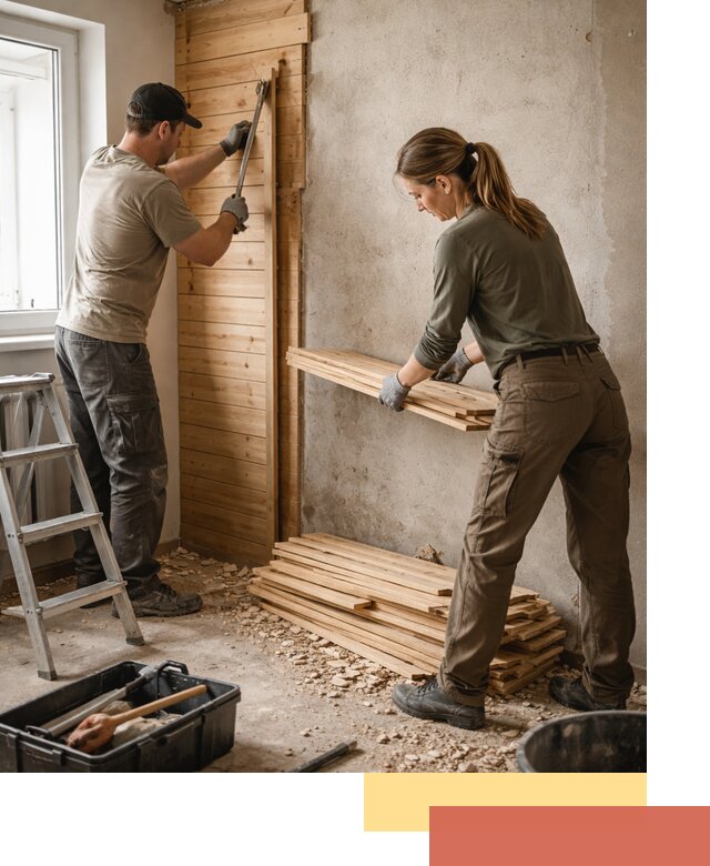 Демонтаж вагонки со стен в Ахтубинске — профессиональный демонтаж