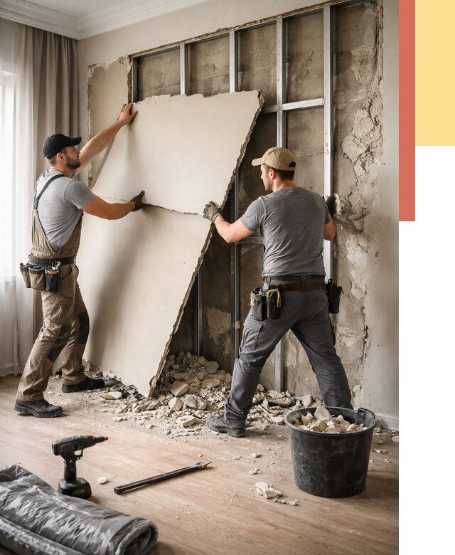 Демонтаж гипсокартона со стен в Ахтубинске от 362 руб. — услуги демонтажа | ОТДЕЛОЧНИК-Хтб