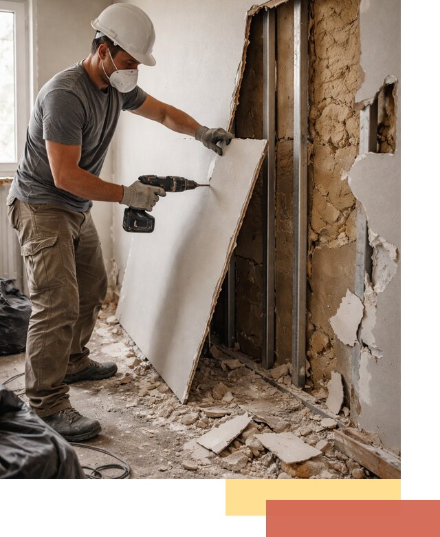 Демонтаж гипсокартона со стен в Ахтубинске качественно и быстро