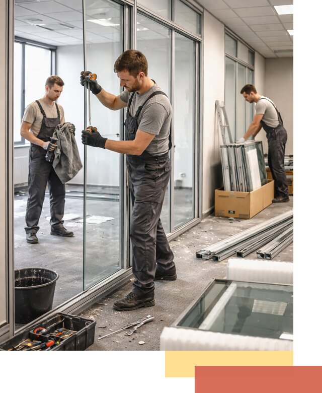 Демонтаж стеклянных перегородок в Ахтубинске быстро и безопасно