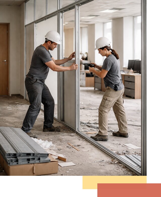 Демонтаж алюминиевых перегородок в Ахтубинске быстро и аккуратно