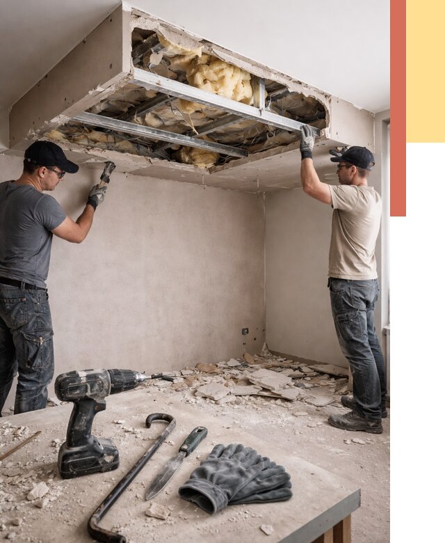 Демонтаж короба из гипсокартона в Ахтубинске от 1574 руб. — быстро и недорого | ОТДЕЛОЧНИК-Хтб