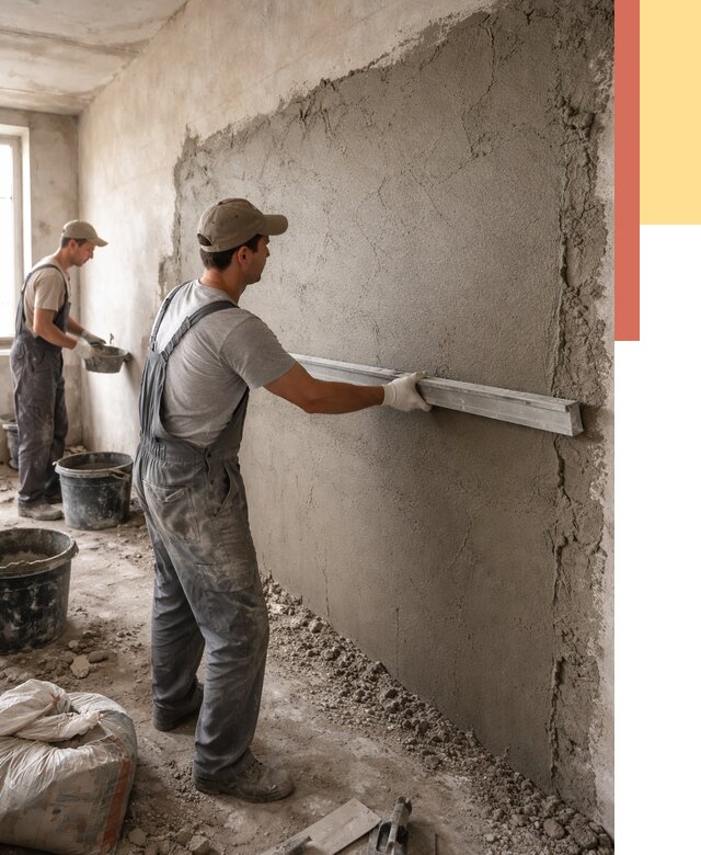 Цементная штукатурка стен в Ахтубинске от 4660 руб/м2 — быстро и недорого | ОТДЕЛОЧНИК-Хтб