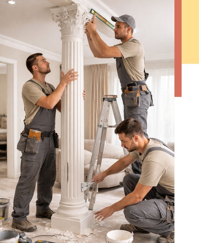 Установка декоративных колонн в Ахтубинске от 12426 руб. под ключ | ОТДЕЛОЧНИК-Хтб