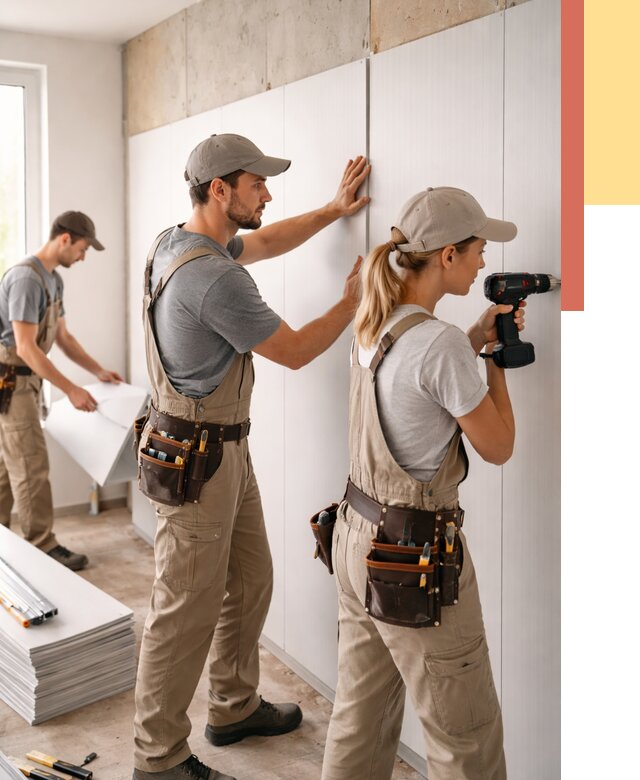 Монтаж ПВХ панелей на стены в Ахтубинске от 466 руб/м2 — быстро и недорого | ОТДЕЛОЧНИК-Хтб