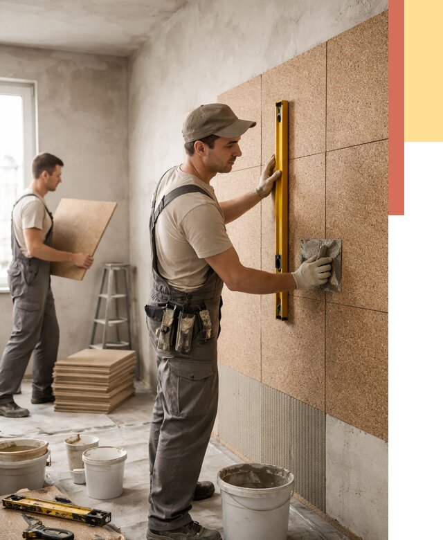 Монтаж пробковых панелей на стены в Ахтубинске от 3624 руб. — ОТДЕЛОЧНИК-Хтб