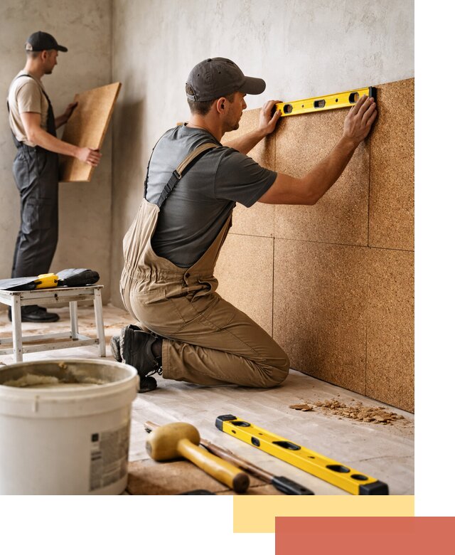 Монтаж пробковых панелей на стены в Ахтубинске быстро и качественно