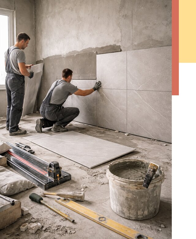 Облицовка стен керамогранитом в Ахтубинске от 4349 руб./м² — услуги под ключ | ОТДЕЛОЧНИК-Хтб