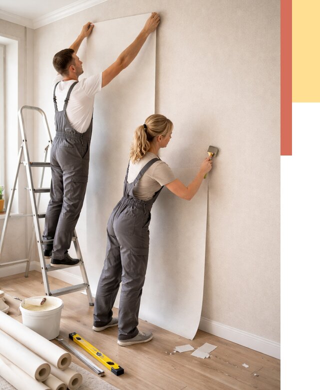 Поклейка флизелиновых обоев в Ахтубинске от 6213 руб. | Быстро и недорого — ОТДЕЛОЧНИК-Хтб