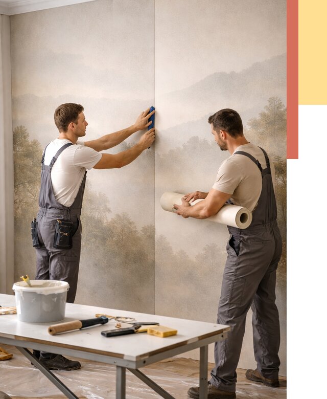 Поклейка фотообоев в Ахтубинске от 8802 руб/м² — быстро и недорого | ОТДЕЛОЧНИК-Хтб