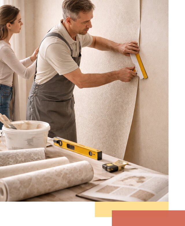 Поклейка обоев с подбором рисунка в Ахтубинске