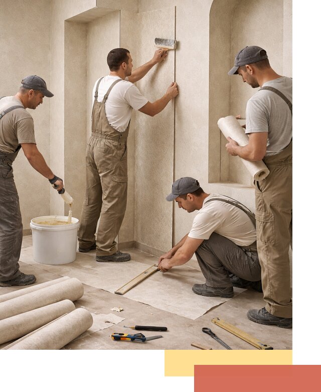 Поклейка обоев на сложные стены и неровные поверхности в Ахтубинске