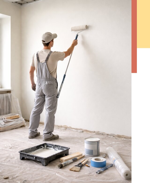 Покраска стен водоэмульсионной краской в Ахтубинске от 466 руб. за м² | ОТДЕЛОЧНИК-Хтб