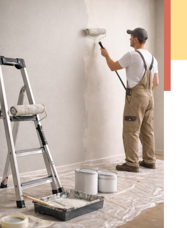 Покраска стен латексной краской в Ахтубинске от 4660 руб. за м2 | ОТДЕЛОЧНИК-Хтб