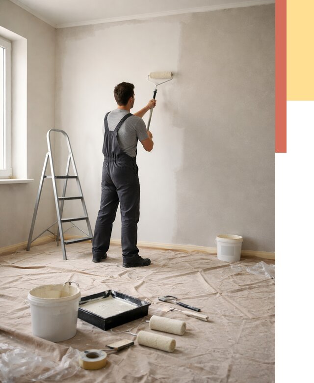 Покраска стен моющейся краской в Ахтубинске от 362 руб./м² — быстро и недорого | ОТДЕЛОЧНИК-Хтб