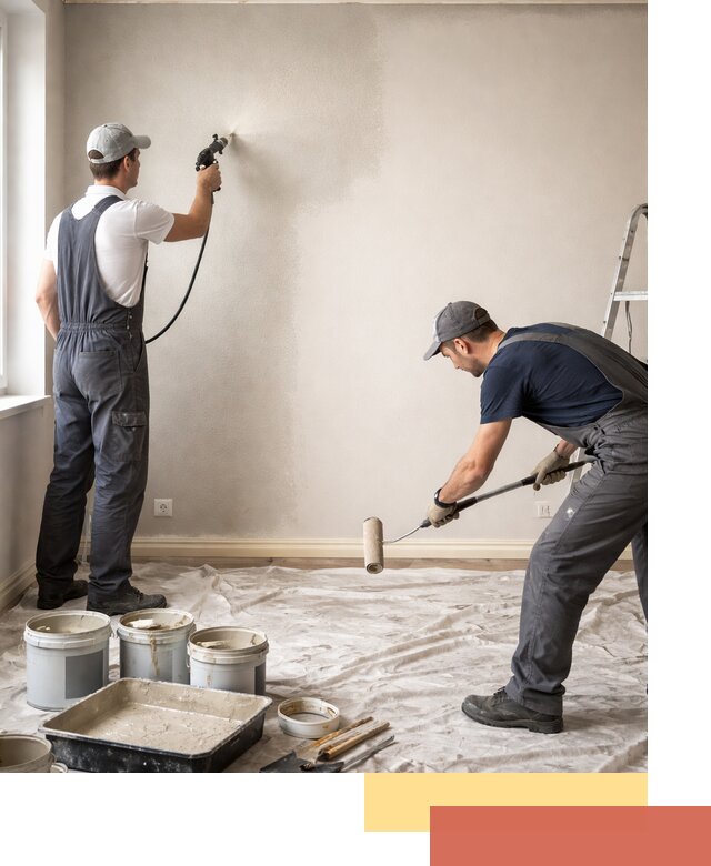 Покраска стен моющейся краской и защита поверхностей в Ахтубинске