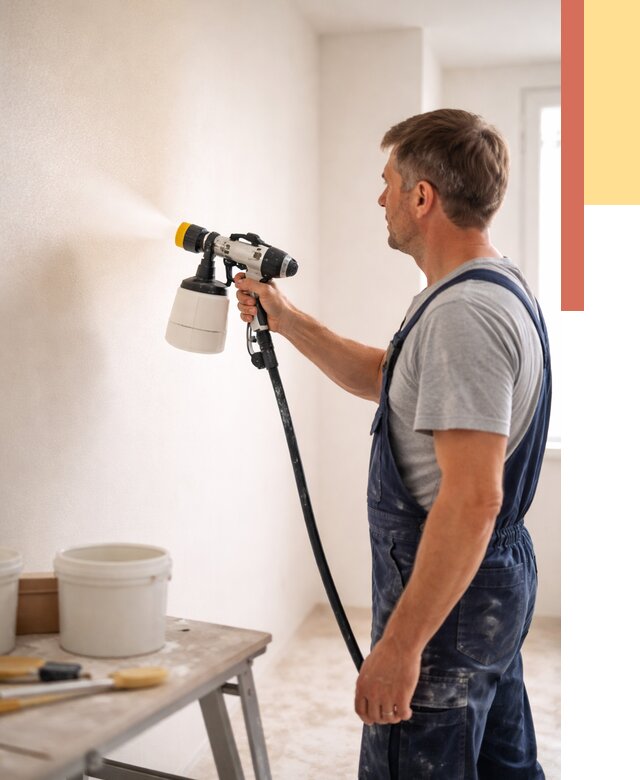 Покраска стен краскопультом в Ахтубинске от 7766 руб. — механизированная покраска | ОТДЕЛОЧНИК-Хтб