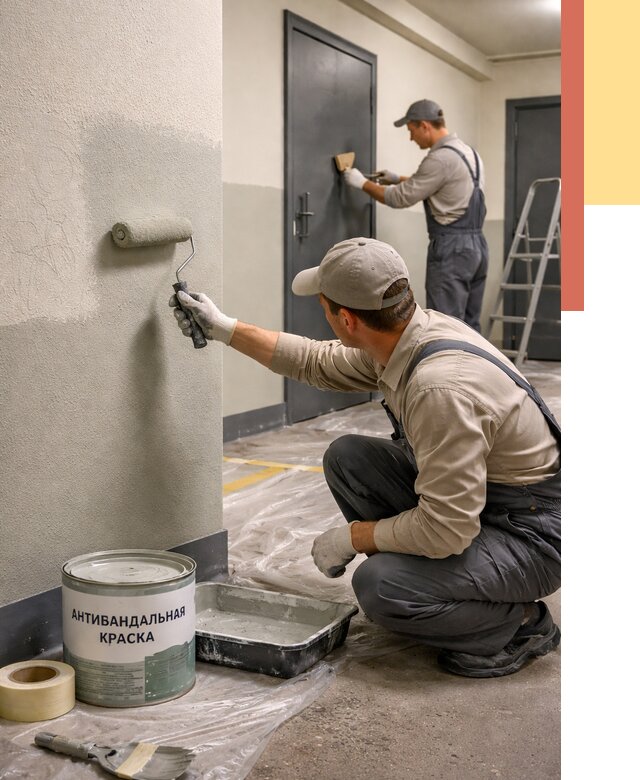 Покраска стен антивандальной краской в Ахтубинске от 4660 руб./м² под ключ | ОТДЕЛОЧНИК-Хтб