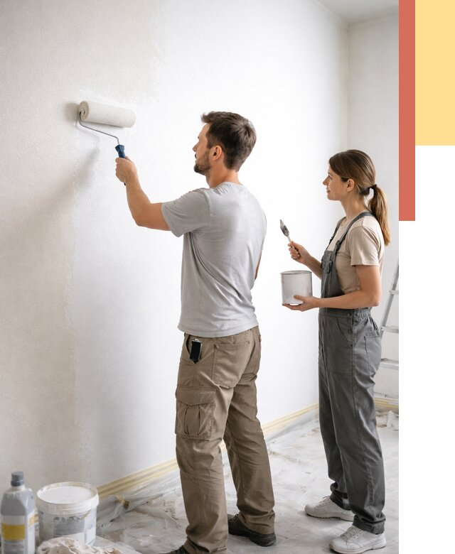 Окраска стен по стеклохолсту в Ахтубинске от 4660 руб/м² под ключ | ОТДЕЛОЧНИК-Хтб