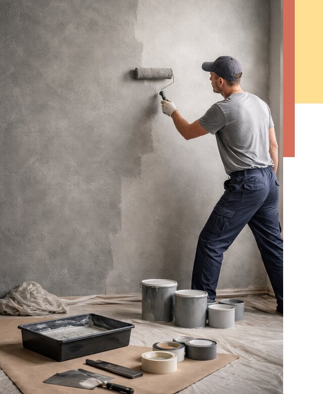 Покраска стен под бетон в Ахтубинске от 673 руб. за м2 — быстро и недорого | ОТДЕЛОЧНИК-Хтб