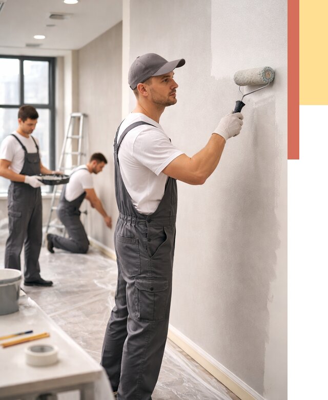 Покраска стен в офисе в Ахтубинске от 8802 руб. — быстро и недорого | ОТДЕЛОЧНИК-Хтб