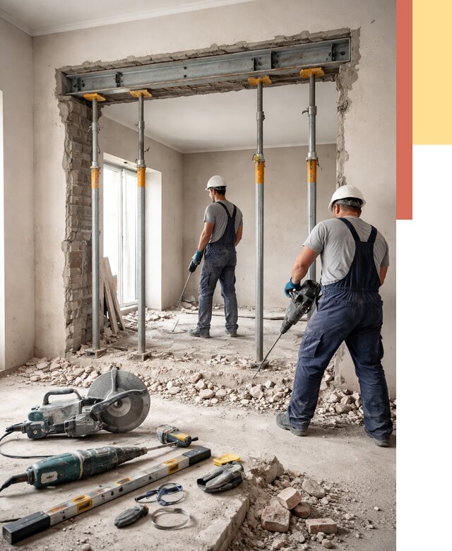 Прорезка проема в стене в Ахтубинске от 4660 руб. — быстро и недорого | ОТДЕЛОЧНИК-Хтб