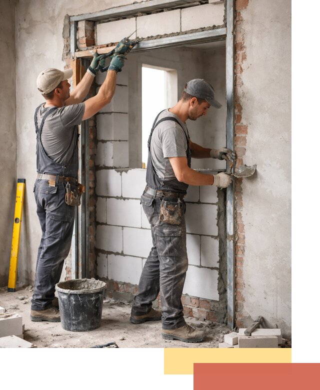 Закладка дверного проема под ключ в Ахтубинске: демонтаж, монтаж, отделка