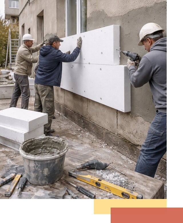 Утепление наружных стен пенопластом в Ахтубинске