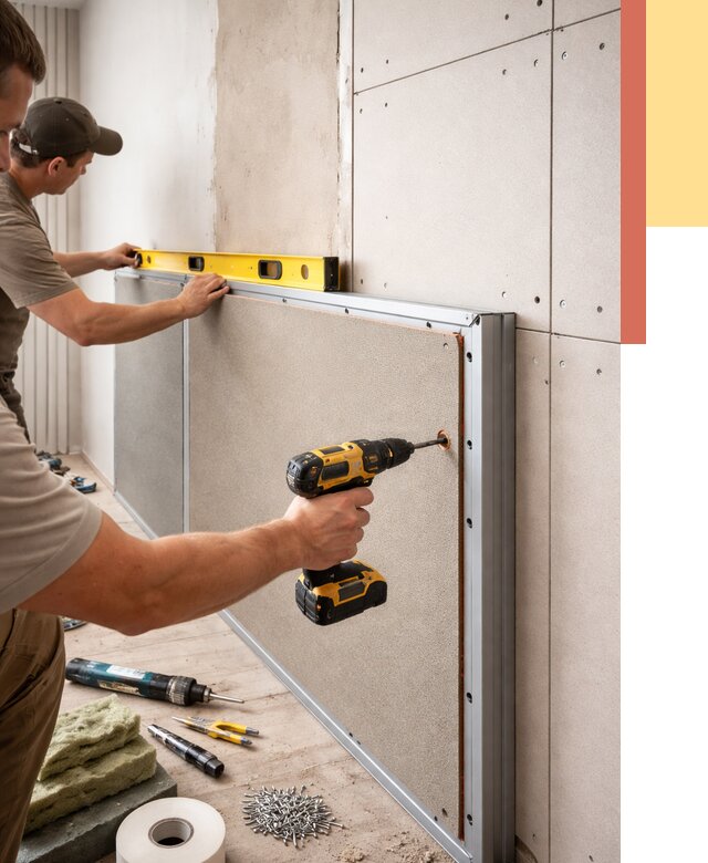 Шумоизоляция стен панелями ЗИПС в Ахтубинске от 2278 руб./м² под ключ | ОТДЕЛОЧНИК-Хтб