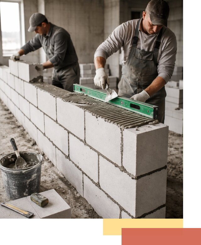 Кладка перегородок из газобетона в Ахтубинске быстро и качественно