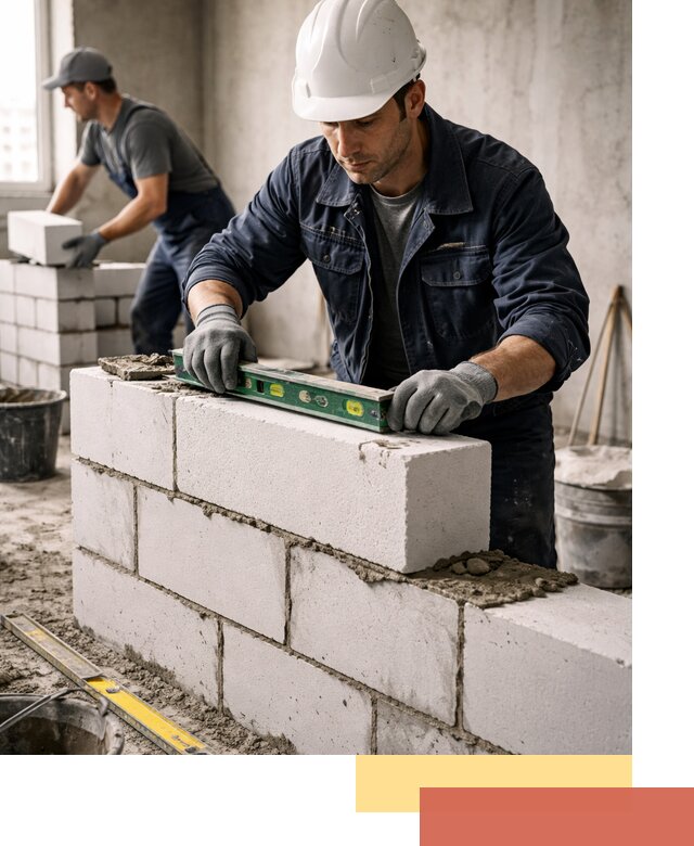 Кладка перегородок из пеноблока под ключ в Ахтубинске