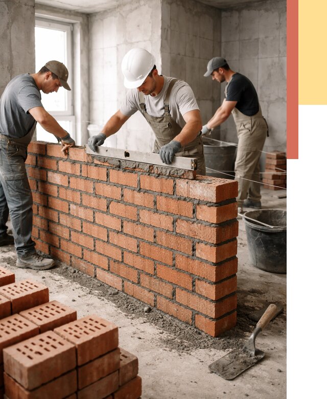 Кладка перегородок из кирпича в Ахтубинске от 3624 руб. за м² | ОТДЕЛОЧНИК-Хтб