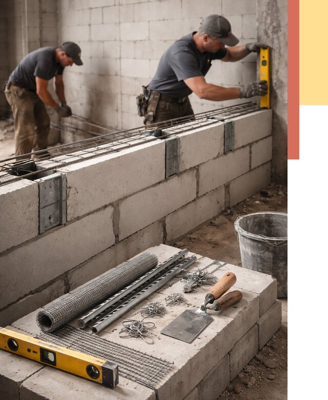 Армирование кладки перегородок в Ахтубинске от 777 руб. под ключ | ОТДЕЛОЧНИК-Хтб