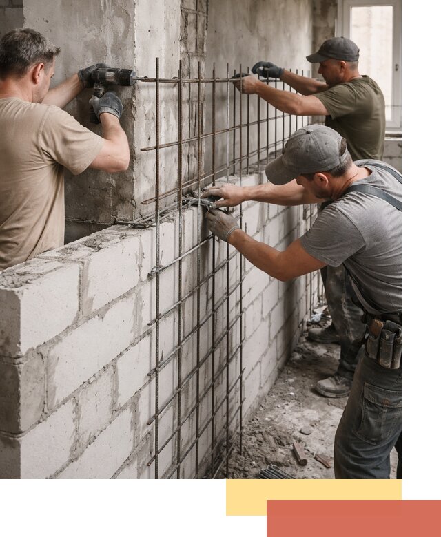Армирование кладки перегородок в Ахтубинске профессионально и надёжно