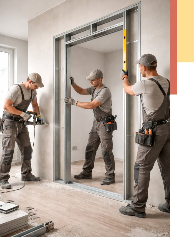 Устройство дверного проема в перегородке в Ахтубинске от 4660 руб. под ключ | ОТДЕЛОЧНИК-Хтб