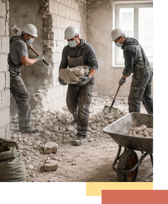 Демонтаж блочных перегородок в Ахтубинске быстро и аккуратно