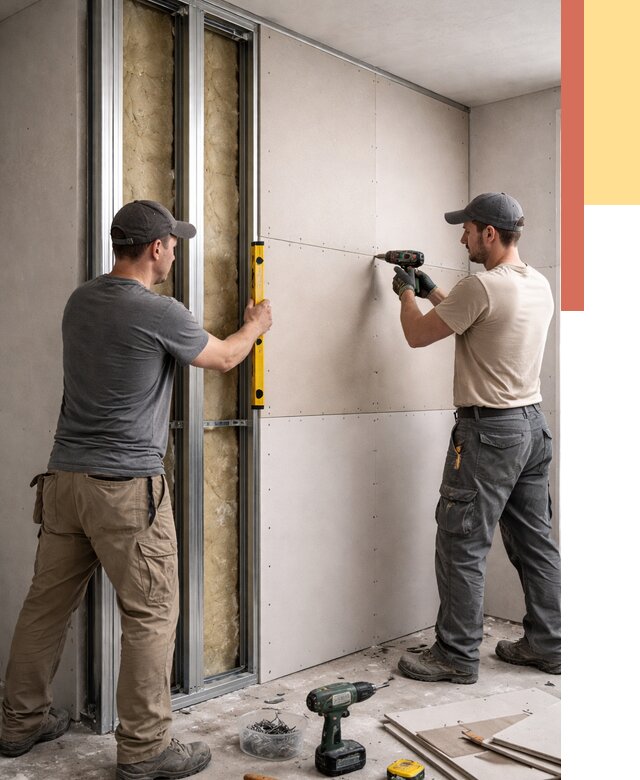 Монтаж двухслойной перегородки из гипсокартона в Ахтубинске от 1501 руб. | ОТДЕЛОЧНИК-Хтб