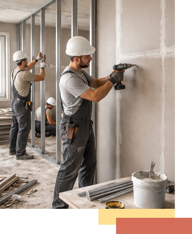 Перегородки из огнестойкого гипсокартона в Ахтубинске под ключ