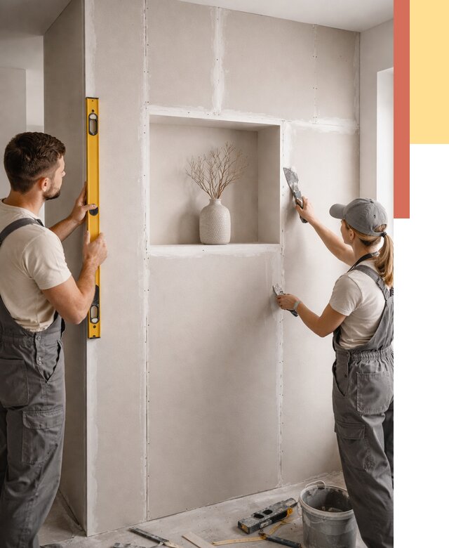 Перегородка из гипсокартона с нишей в Ахтубинске от 3365 руб. под ключ | ОТДЕЛОЧНИК-Хтб