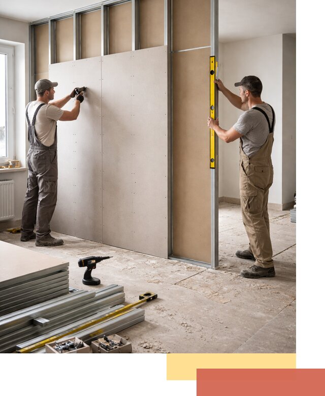 Зонирующая перегородка из гипсокартона под ключ в Ахтубинске