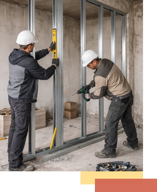 Монтаж каркаса перегородки из профиля в Ахтубинске