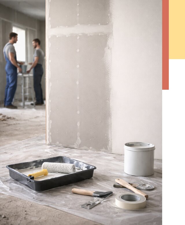 Покраска перегородок из гипсокартона в Ахтубинске от 4660 руб. под ключ | ОТДЕЛОЧНИК-Хтб