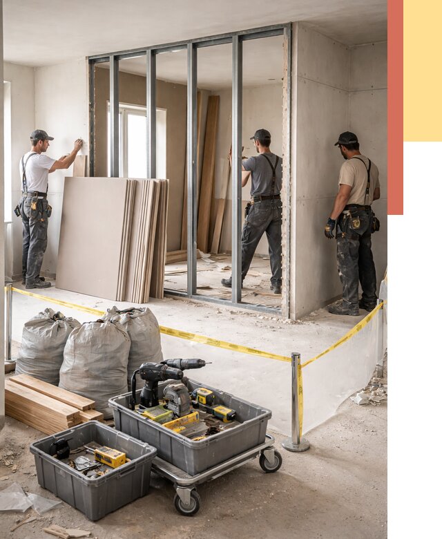 Перенос гипсокартонной перегородки в Ахтубинске под ключ от 4660 руб. | Демонтаж и монтаж – ОТДЕЛОЧНИК-Хтб