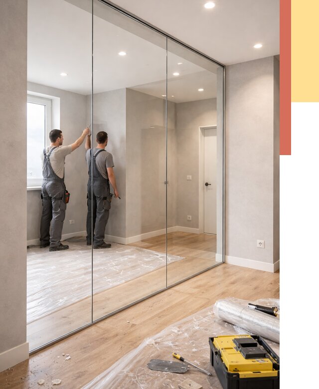 Безрамные стеклянные перегородки в Ахтубинске — монтаж от 9837 руб. | ОТДЕЛОЧНИК-Хтб