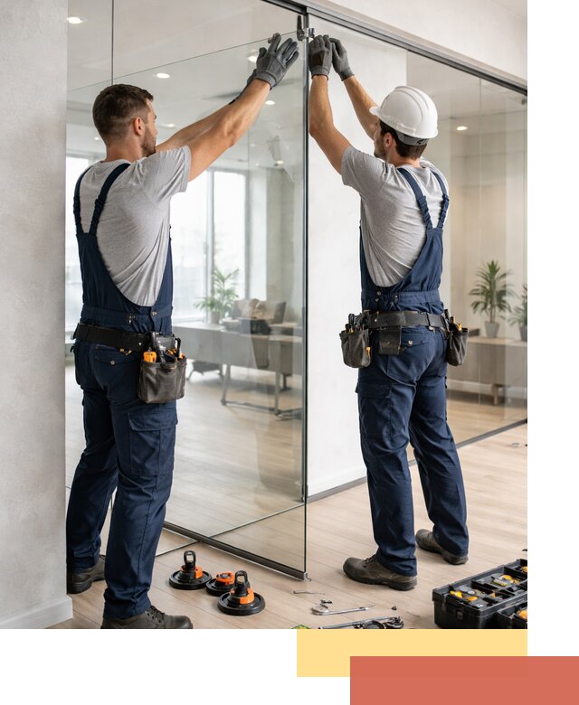 Безрамные стеклянные перегородки под ключ в Ахтубинске