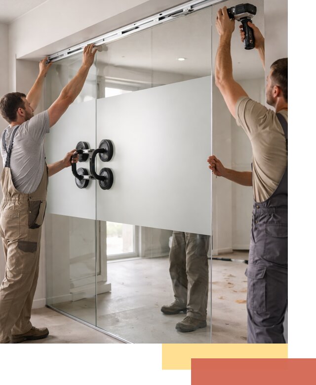 Матовые стеклянные перегородки под ключ в Ахтубинске