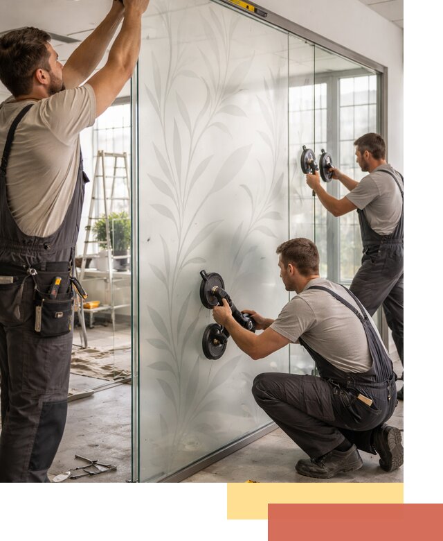 Стеклянные перегородки с рисунком на заказ в Ахтубинске