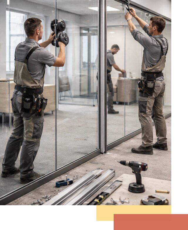 Стеклянные офисные перегородки под ключ в Ахтубинске